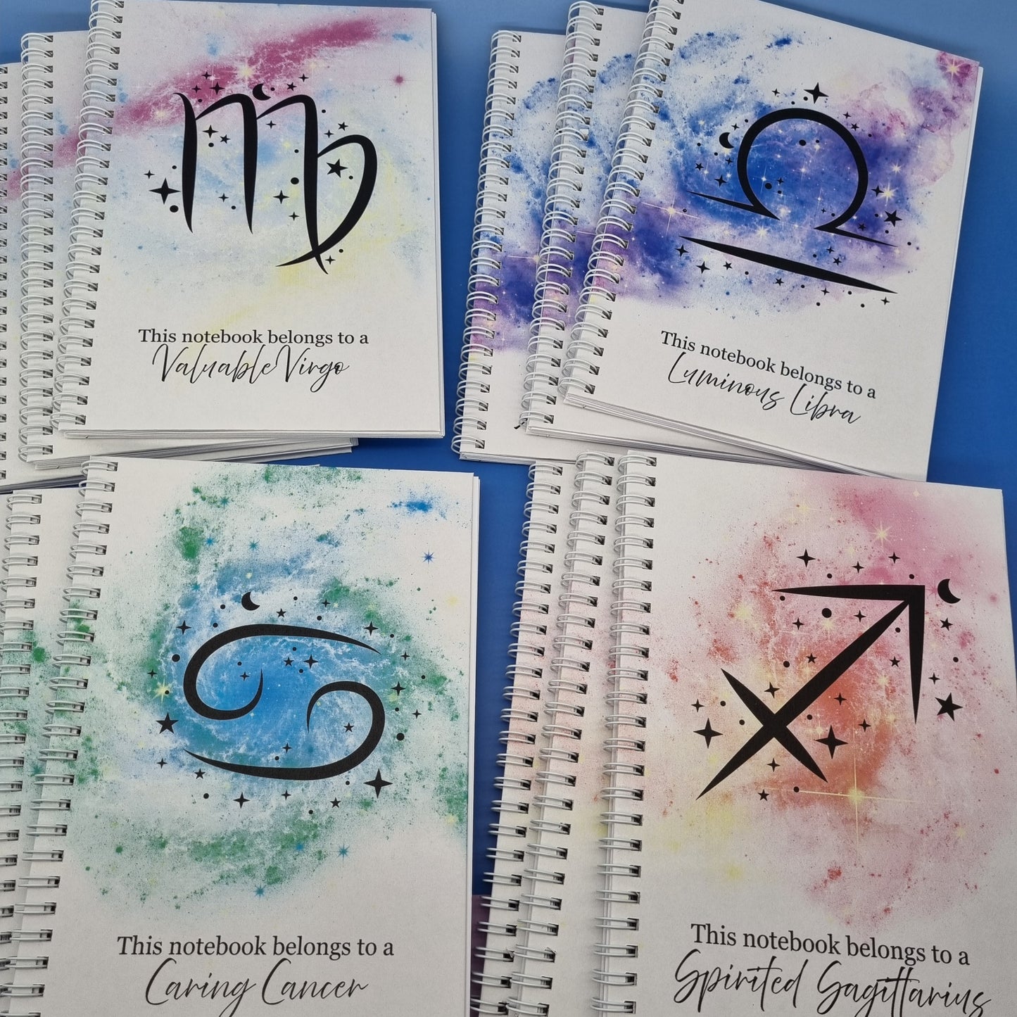 1. Zodiac air Gemini A5 spiral journal notebook