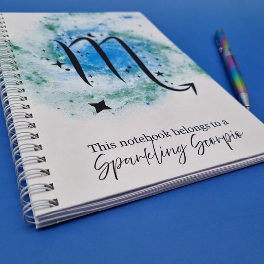 Zodiac water Scorpio A5 spiral journal notebook
