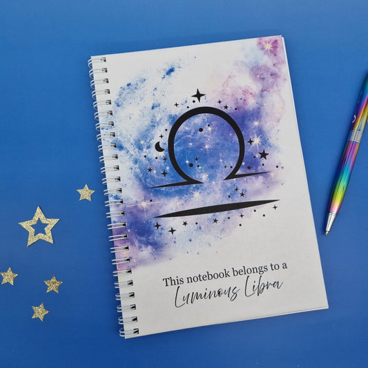 Zodiac air Libra A5 spiral journal notebook
