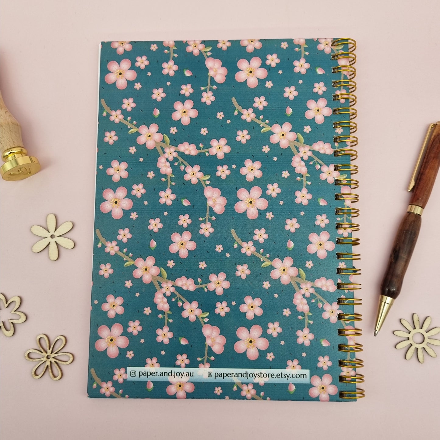 WHOLESALE Mum's A5 spiral journal notebook - Cherry blossom (Qty 3)