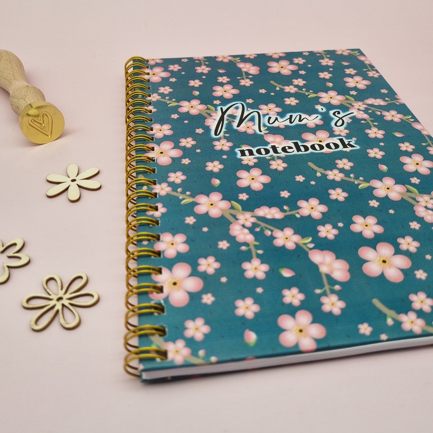 WHOLESALE Mum's A5 spiral journal notebook - Cherry blossom (Qty 3)