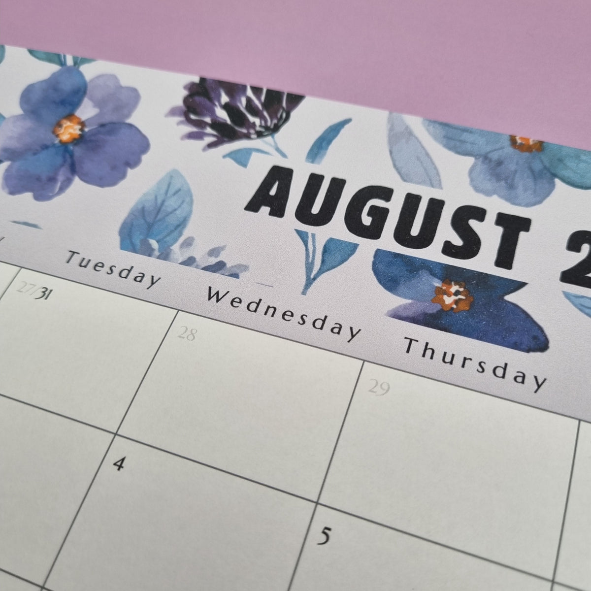 2027 Monthly A4 floral calendar with fridge magnets