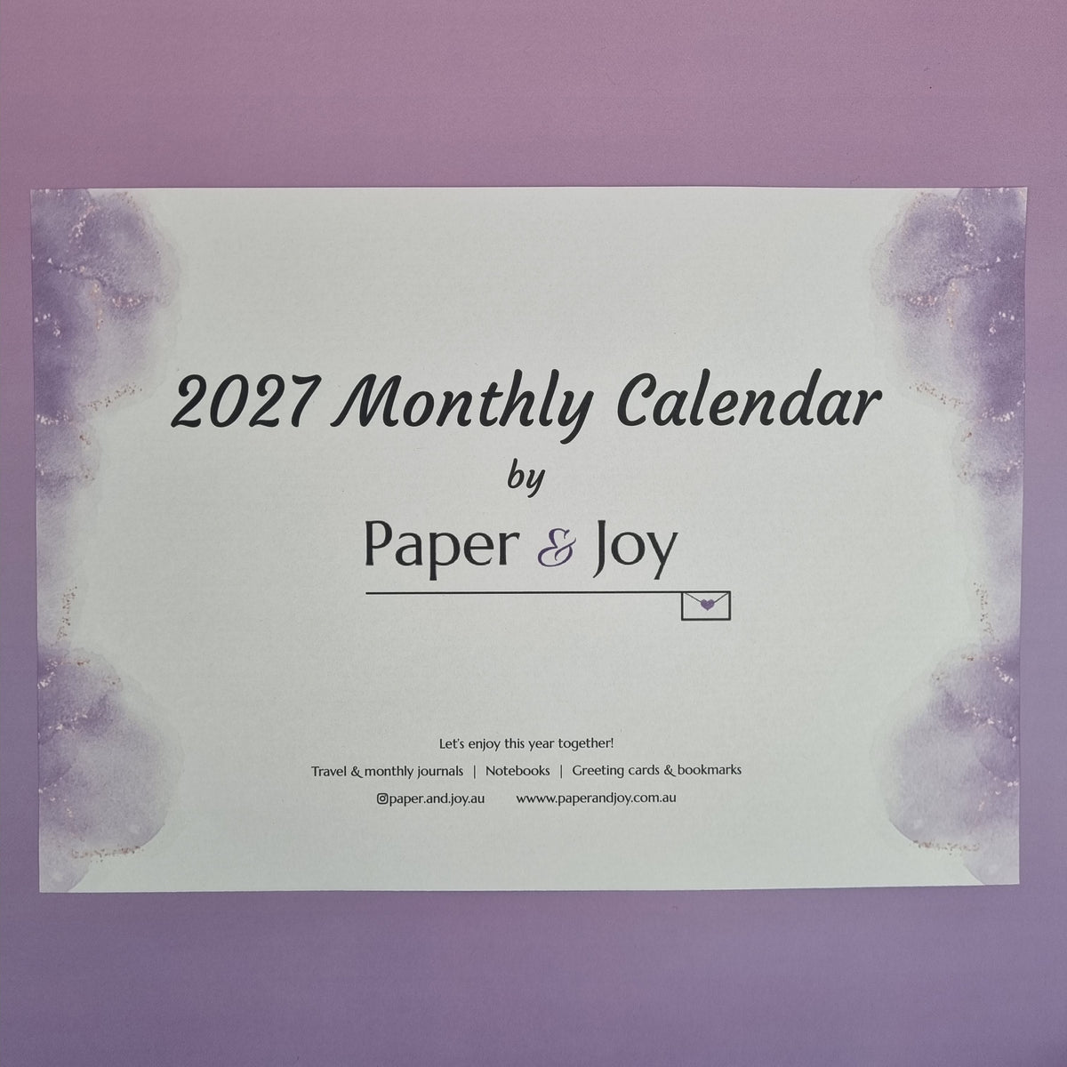 2027 Monthly A4 seasonal calendar with fridge magnets