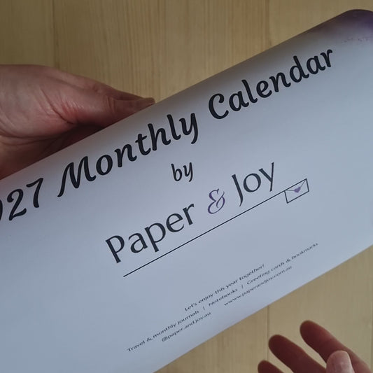 2027 Monthly A4 pastel floral calendar with fridge magnets