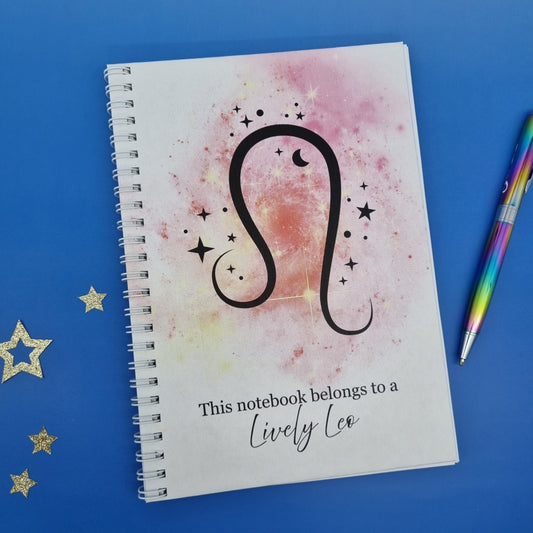 Zodiac fire Leo A5 spiral journal notebook