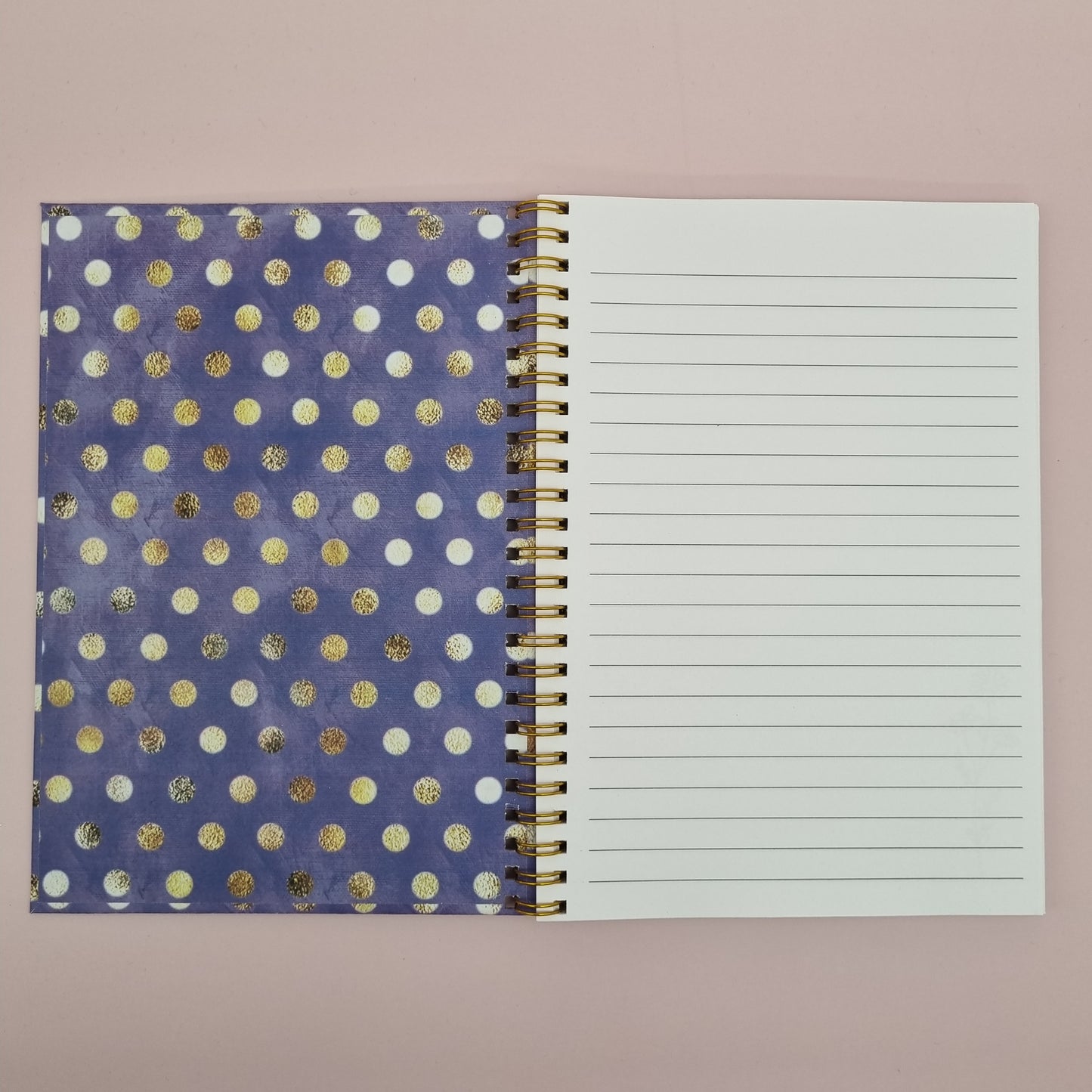 Mum's A5 spiral journal notebook - Purple polka dot