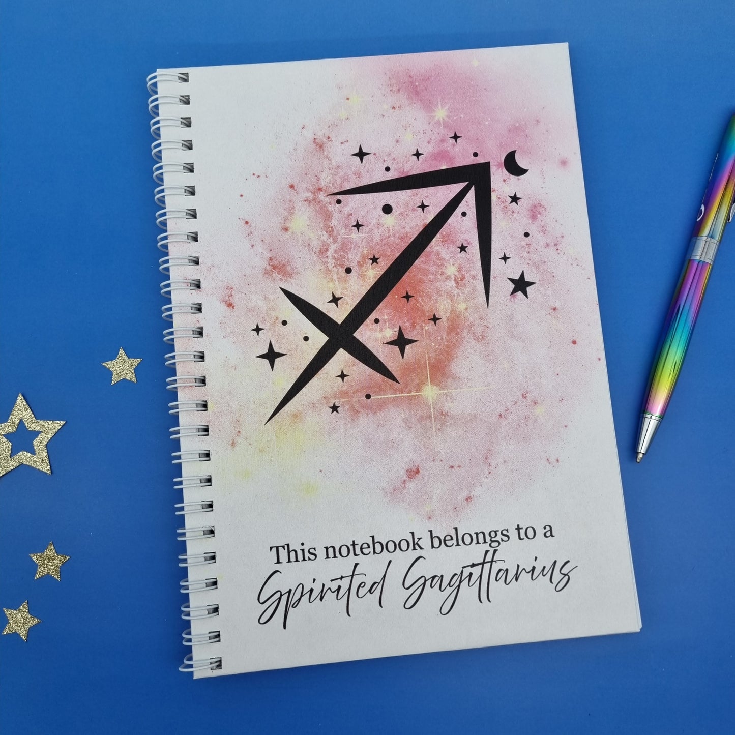 Zodiac fire Sagittarius A5 spiral journal notebook