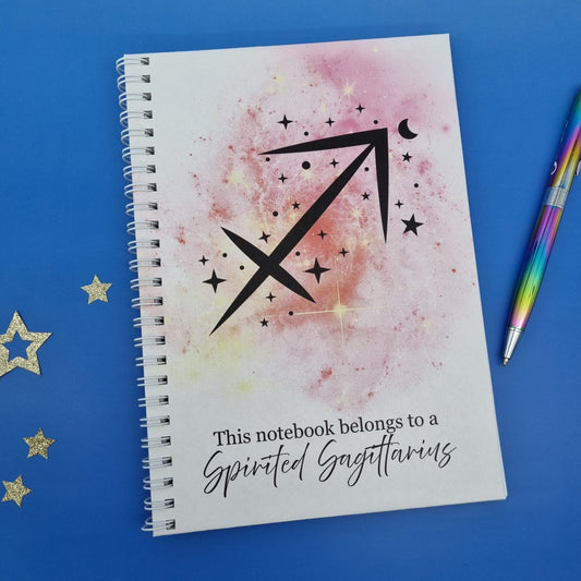 Zodiac fire Sagittarius A5 spiral journal notebook