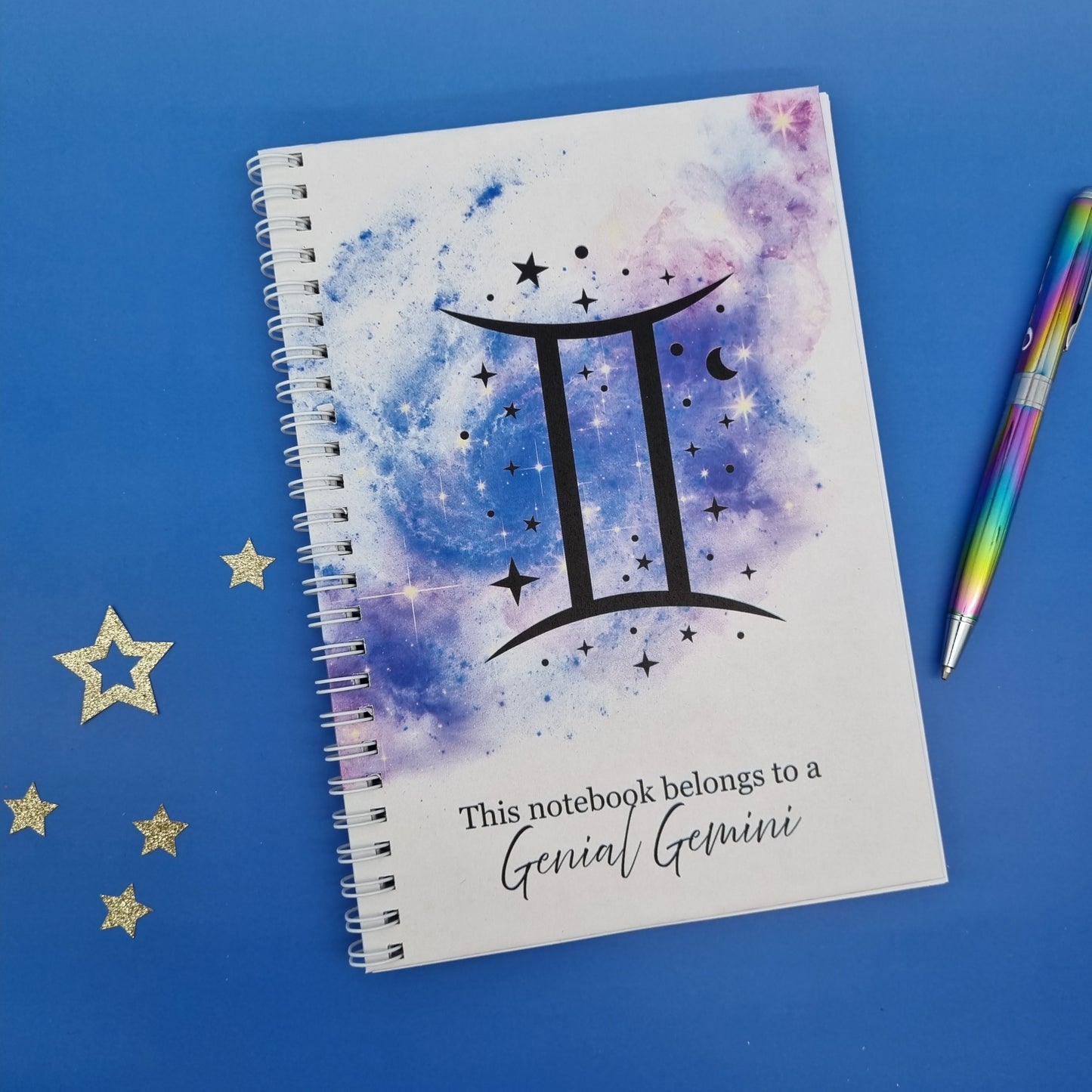 1. Zodiac air Gemini A5 spiral journal notebook