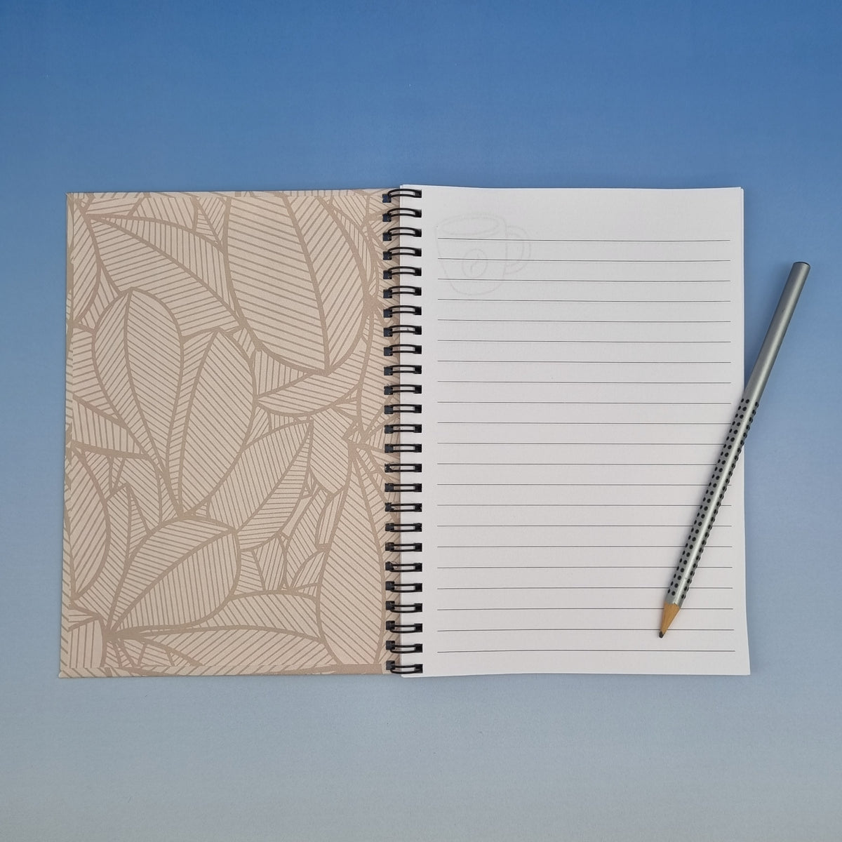 4. Dad's A5 spiral journal notebook - Brown leaf