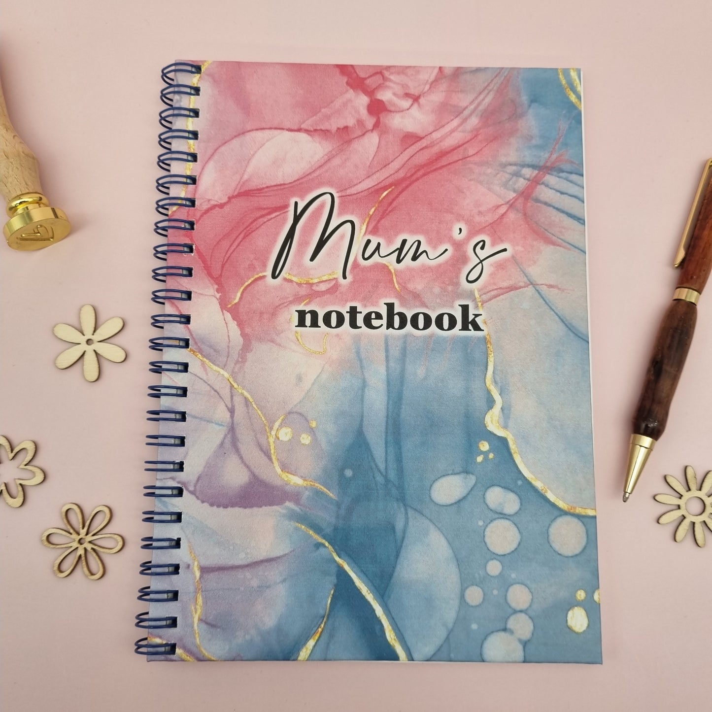 Mum's A5 spiral journal notebook - Marble