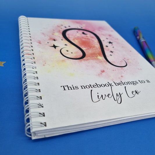 Zodiac fire Leo A5 spiral journal notebook