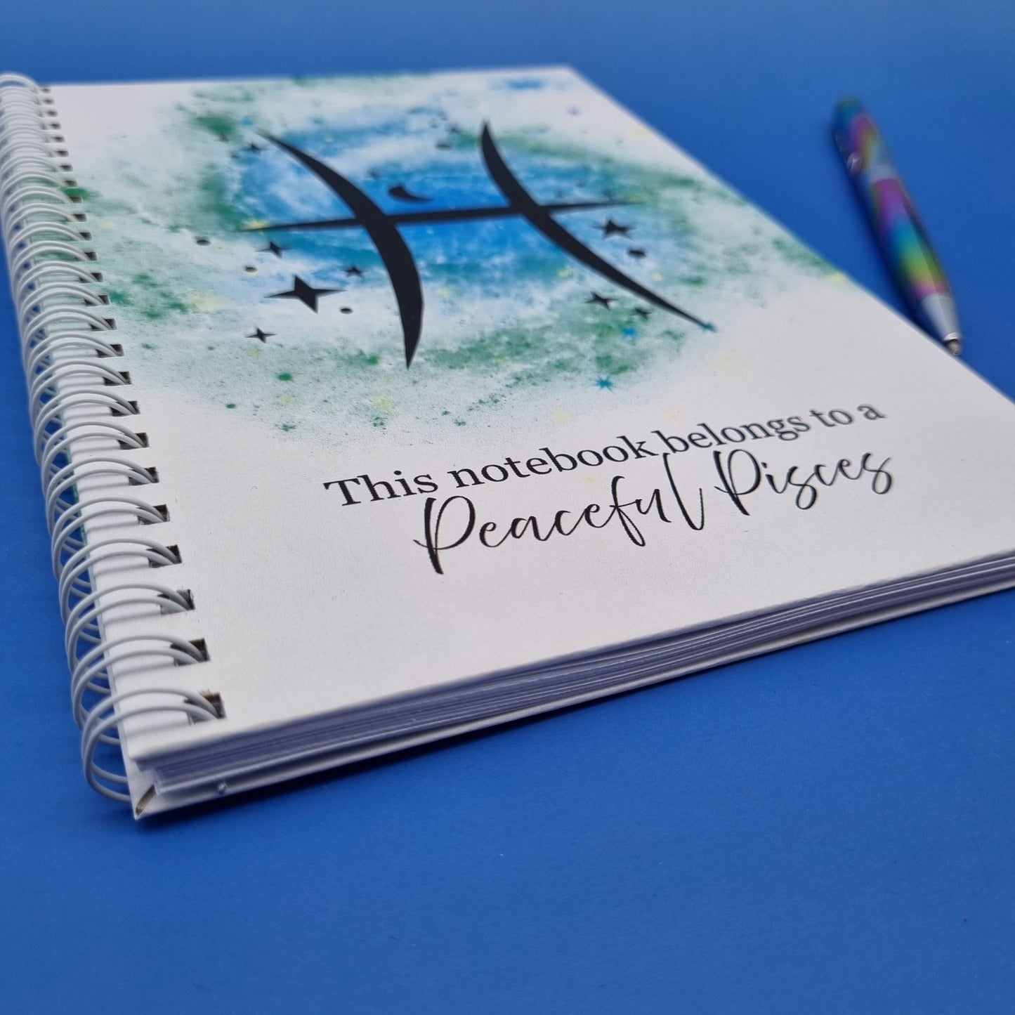 Zodiac water Pisces A5 spiral journal notebook