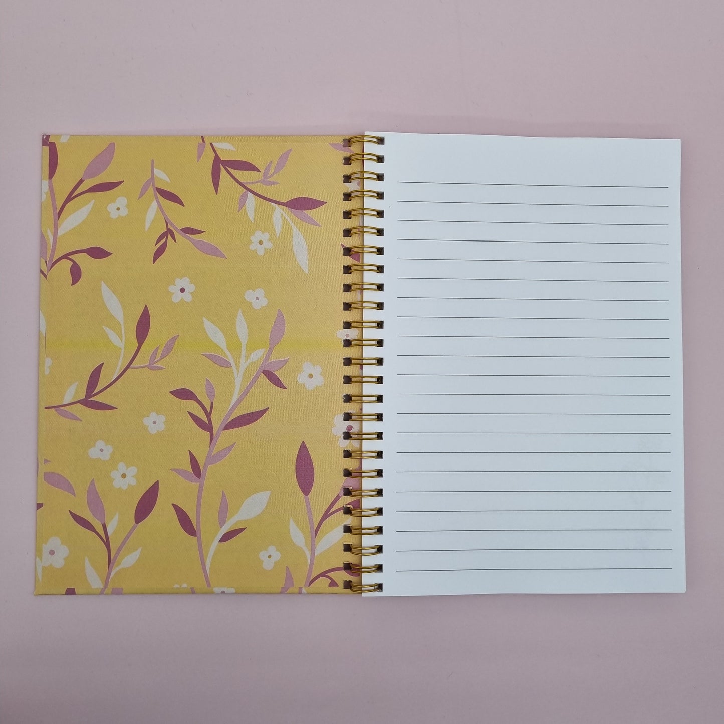 Mum's A5 spiral journal notebook - Yellow floral