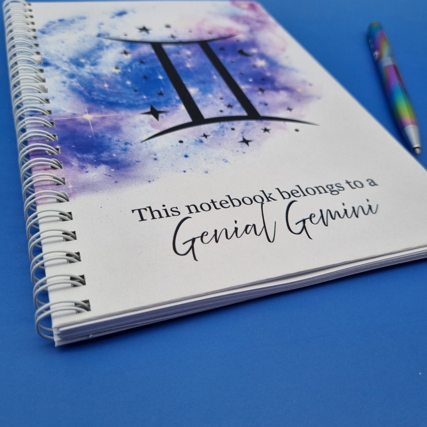 1. Zodiac air Gemini A5 spiral journal notebook
