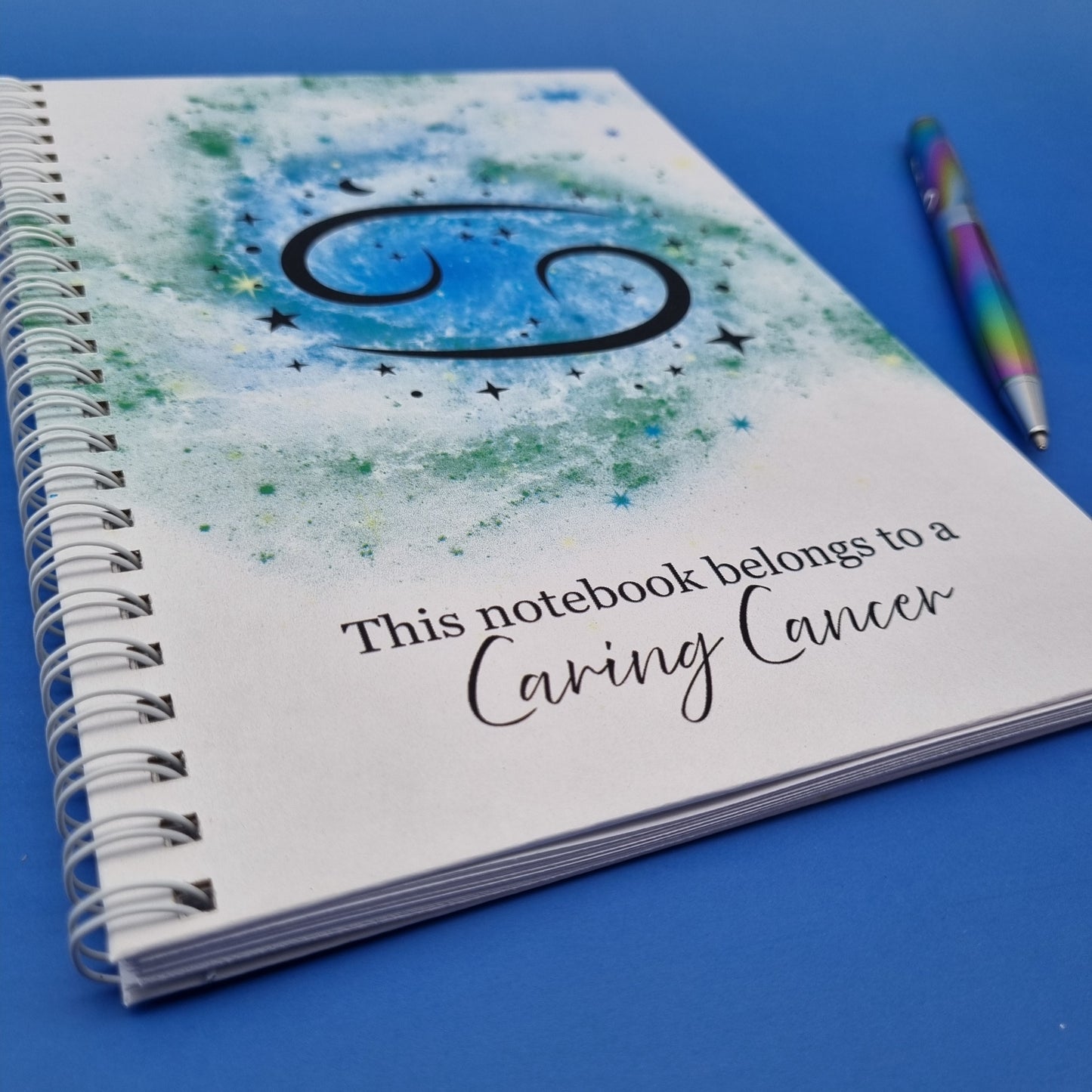 2. Zodiac water Cancer A5 spiral journal notebook