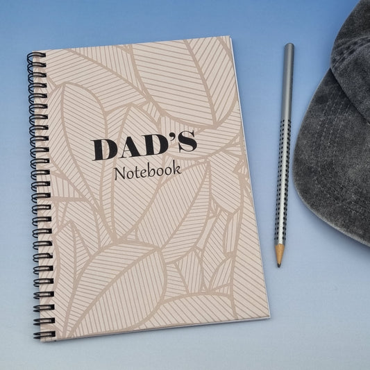4. Dad's A5 spiral journal notebook - Brown leaf