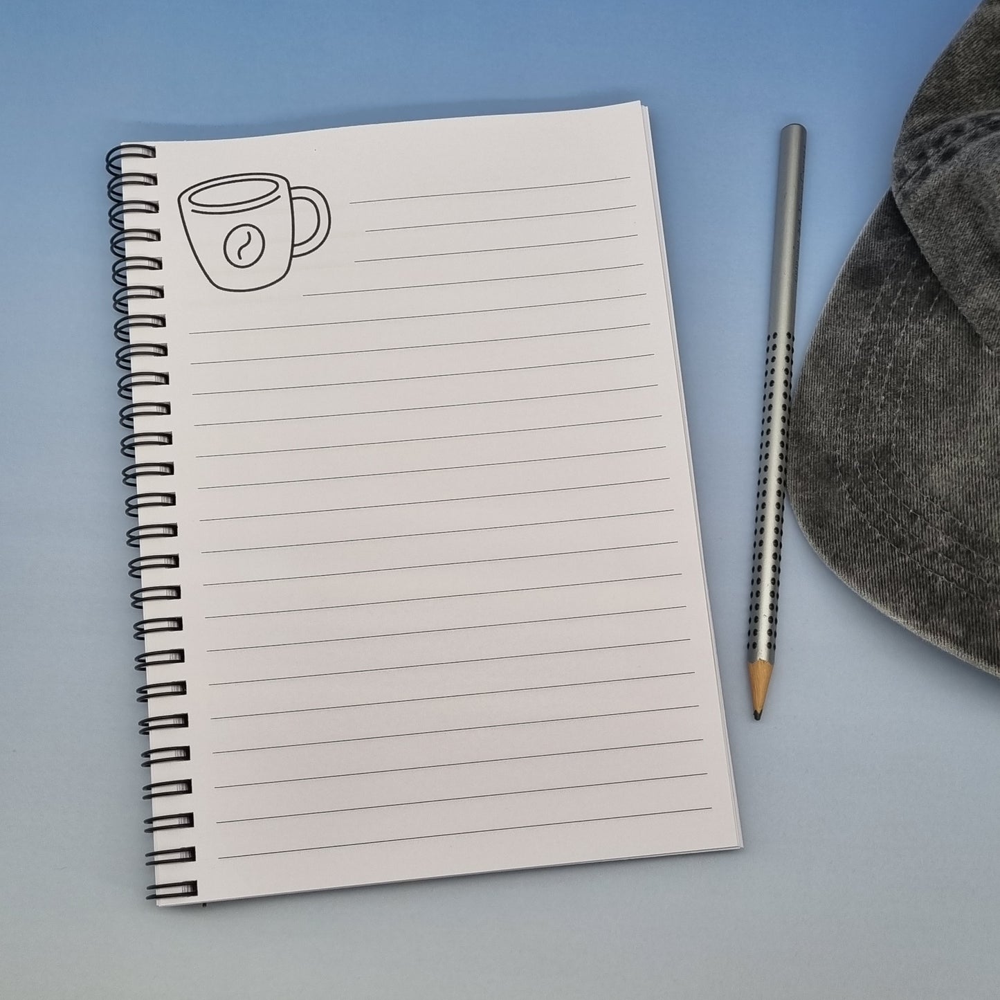 3. Dad's A5 spiral journal notebook - Green checkered