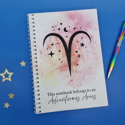 Zodiac fire Aries A5 spiral journal notebook