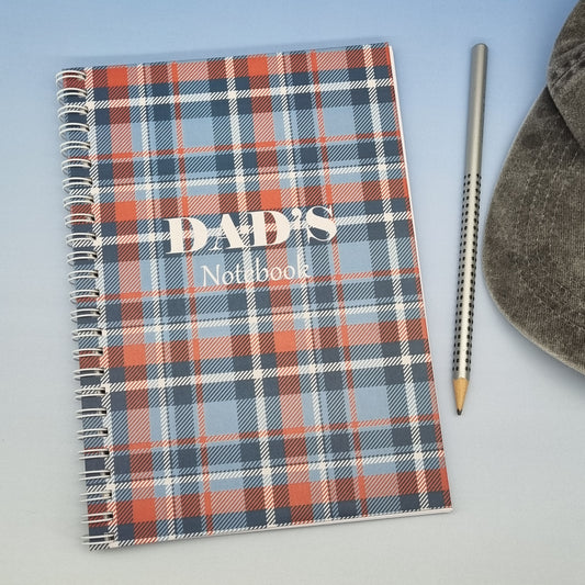 5. Dad's A5 spiral journal notebook - Red checkered