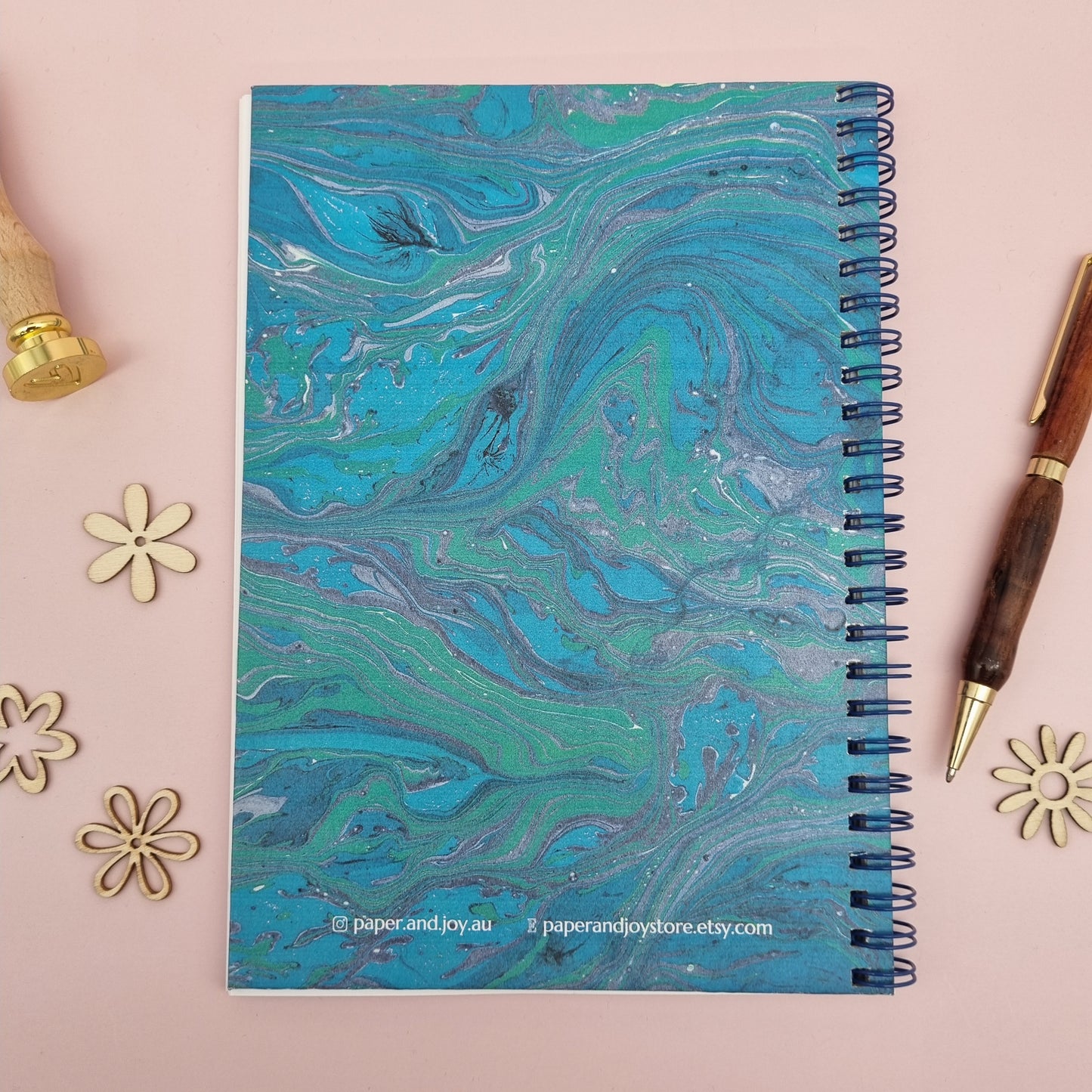 WHOLESALE Mum's A5 spiral journal notebook - Blue swirl (Qty 3)