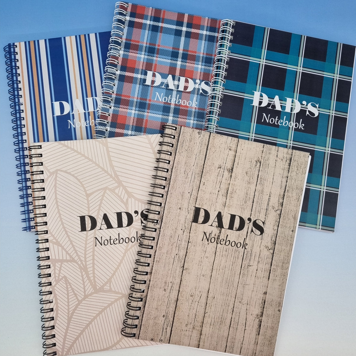 3. Dad's A5 spiral journal notebook - Green checkered
