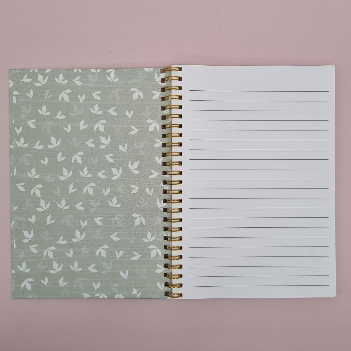 WHOLESALE Mum's A5 spiral journal notebook - Green leaves (Qty 3)