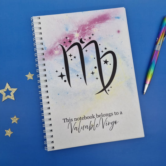 Zodiac earth Virgo A5 spiral journal notebook