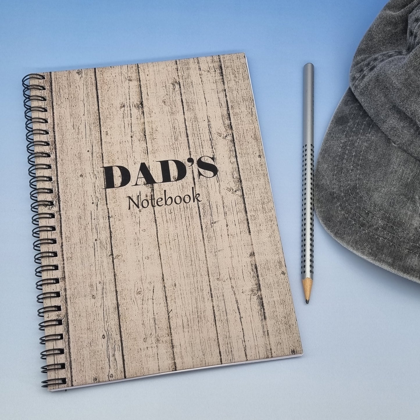 WHOLESALE Dad's A5 spiral journal notebook - Woodgrain (Qty 3)